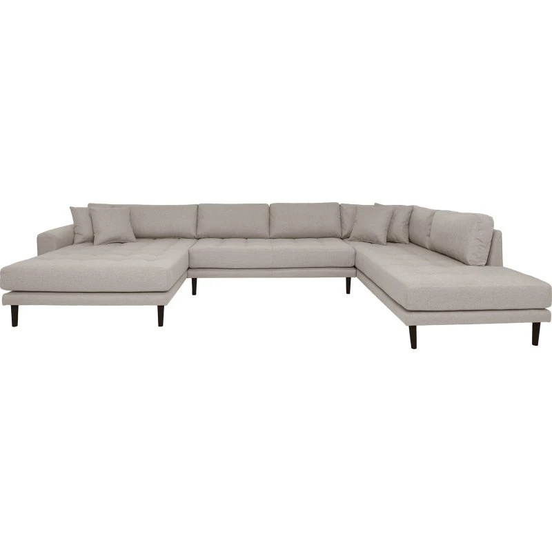 Lido U-sofa venstrevendt med åben ende - Stone
