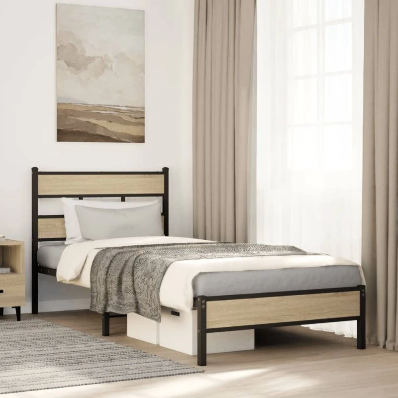 Sengeramme 90x190 cm i sonoma-eg (uden madras)