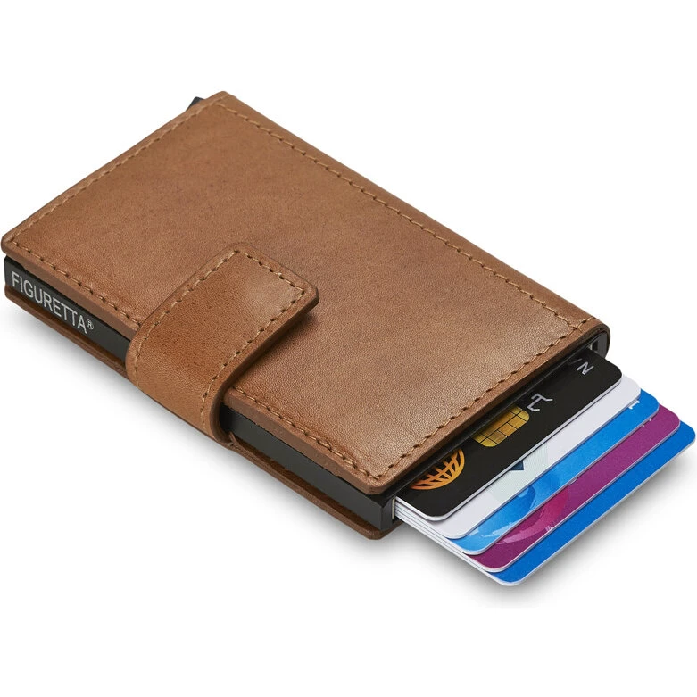 Figuretta Cognac Miniwallet – RFID-sikker kortholder