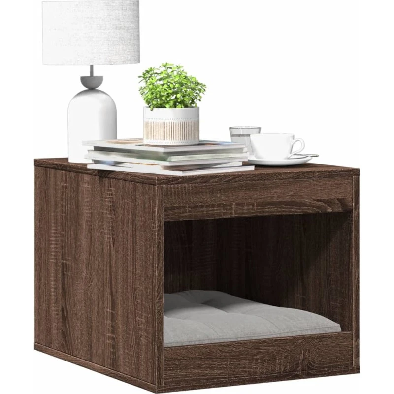 Toiletskjuler til kattebakke i konstrueret træ, brun eg 47x59x42