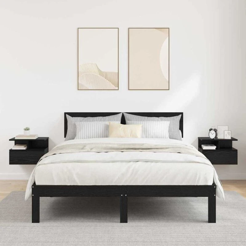 Flydende natbord 2 stk, Sort eg - 40x31x28 cm