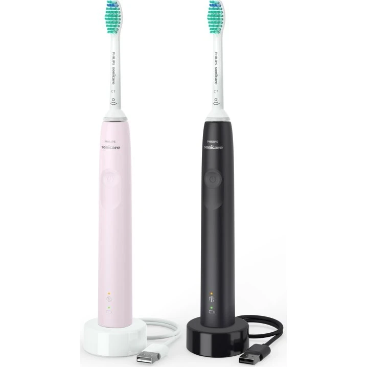 Philips Sonicare 3100 HX3675/15 - 2-pak (Sort & Pink)