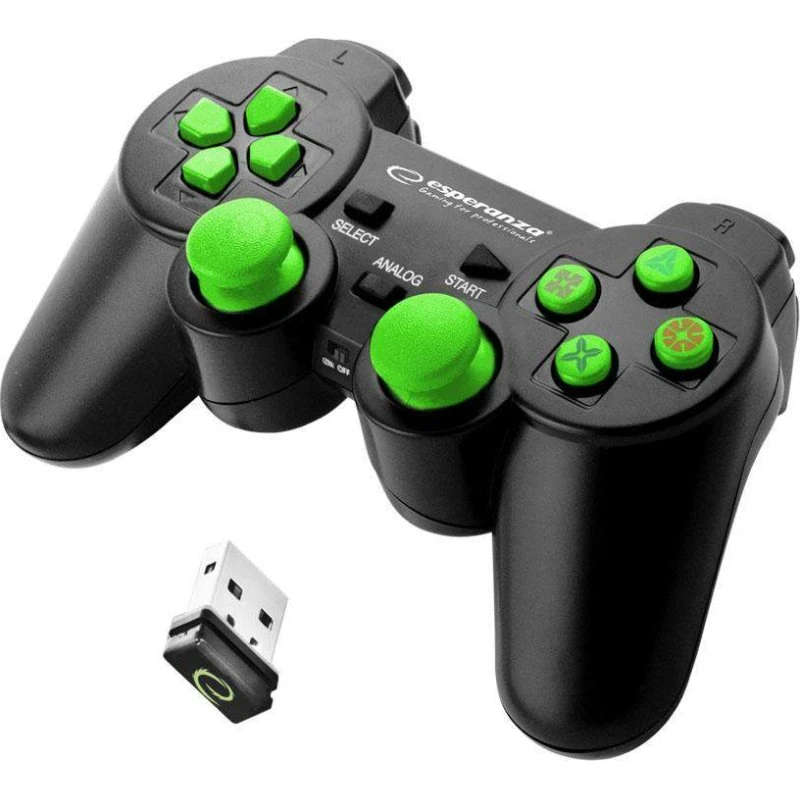 Esperanza Gladiator Trådløs Gamepad PC/PS3 - Sort/Grøn