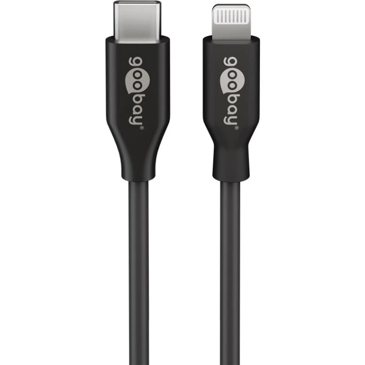 Goobay USB-C til Lightning kabel 2 m – MFi, sort
