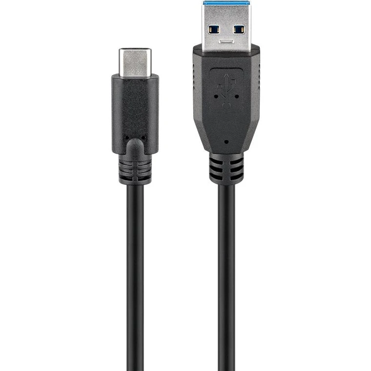 USB-C til USB-A kabel 15 cm – USB 3.0/3.1, 5 Gbit/s, sort