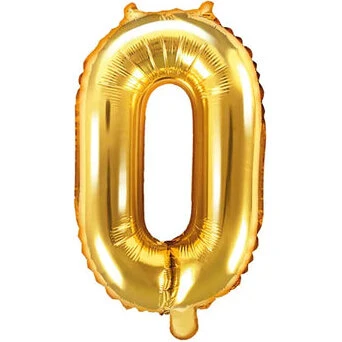 Folieballon Tal 0 Guld 35 cm