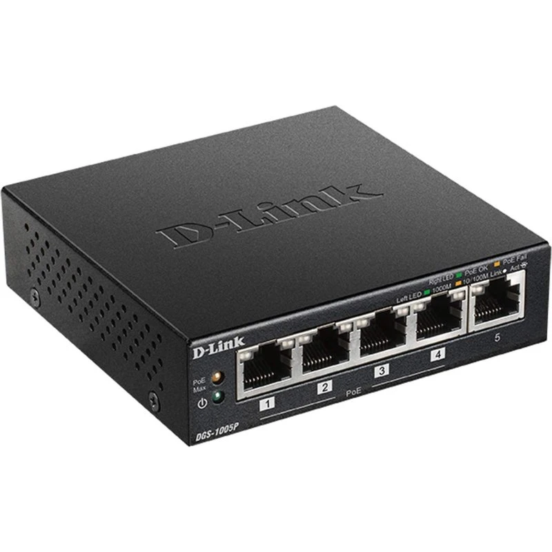 D-Link DGS-1005P 5-port Gigabit PoE+ Switch (60W)