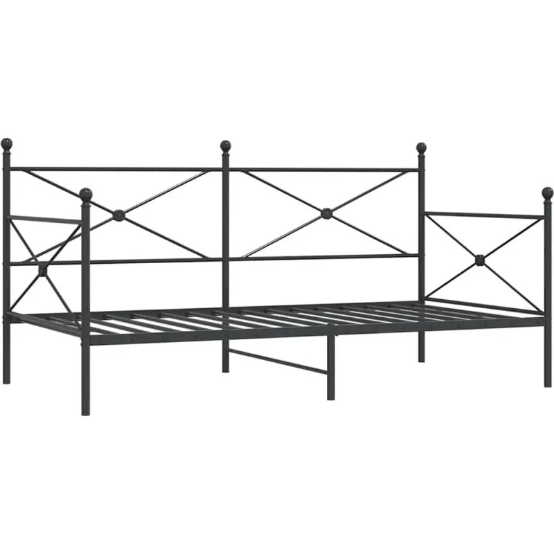 Daybed uden madras 100x200 cm i stål - sort