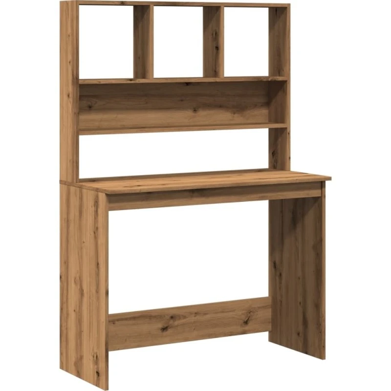 Skrivebord med hylder 102x45x148 cm - kunsteg