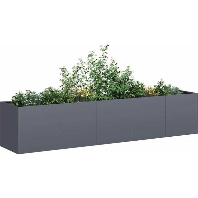vidaXL plantekasse antracit 200x40x40 cm - koldvalset stål