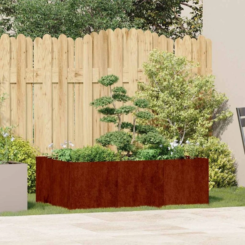 Plantekasse i forvitringsstål rustfarvet 120x80x40 cm