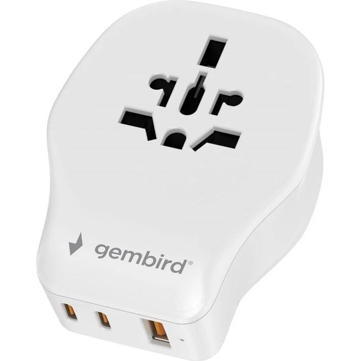Gembird Universal Rejseadapter 20W med GaN og USB