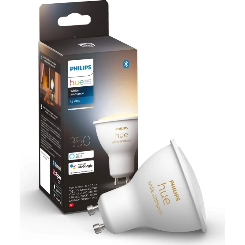 Philips Hue White Ambiance GU10 LED 4,3W – Justerbart hvidt lys