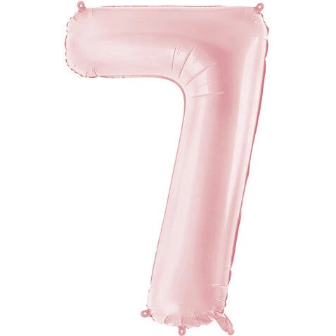 Folieballon Tal 7 Mat Lys Rosa 86 cm