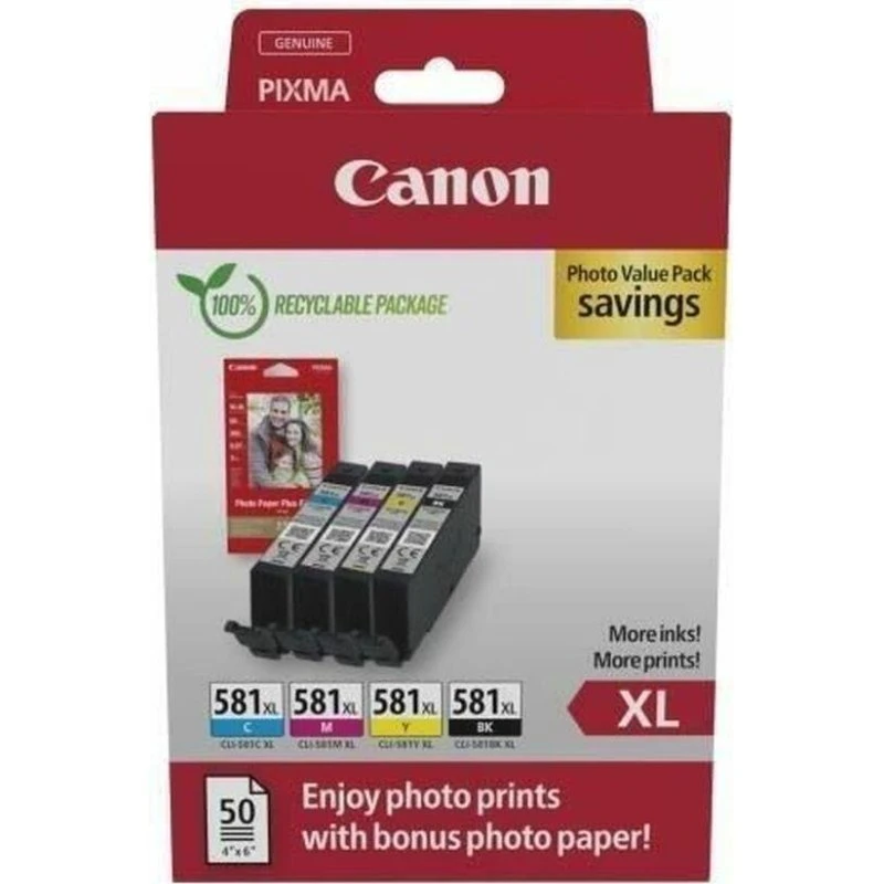 Canon CLI-581XL Photo Value Pack (C/M/Y/BK) + fotopapir