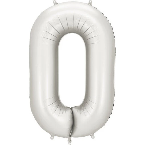 Folieballon Tal 0 Satin Sølv 86 cm