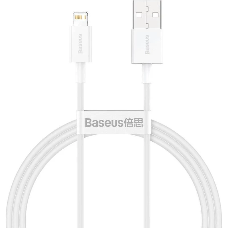 Baseus USB-A til Lightning kabel 1 m – hvid