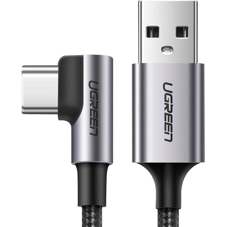 UGREEN flettet USB-A til USB-C 90° 2m, 3A Quick Charge