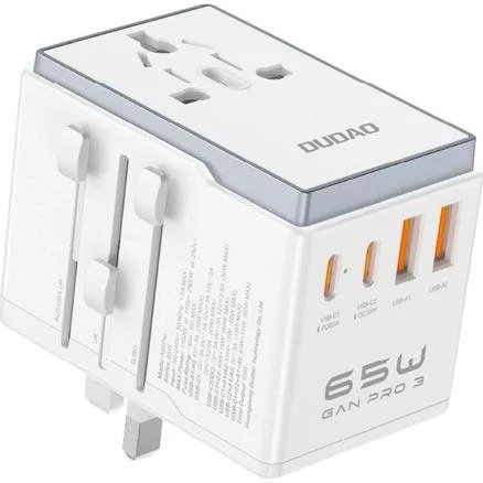 Dudao A65Pro 65W GaN rejseadapter – 2x USB-C + 2x USB-A