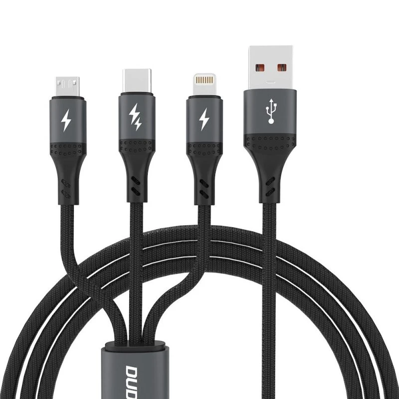 Dudao L3E 3-i-1 USB-A kabel 1,2 m – Micro/Type-C/Lightning