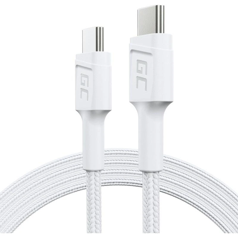 Green Cell USB-C kabel 1,2 m – 60W, 480 Mbps, hvid