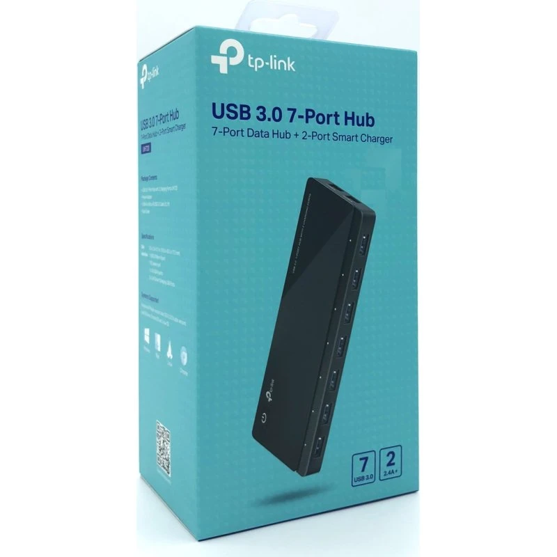 TP-Link UH720 7-port SuperSpeed USB 3.0-hub (Sort)