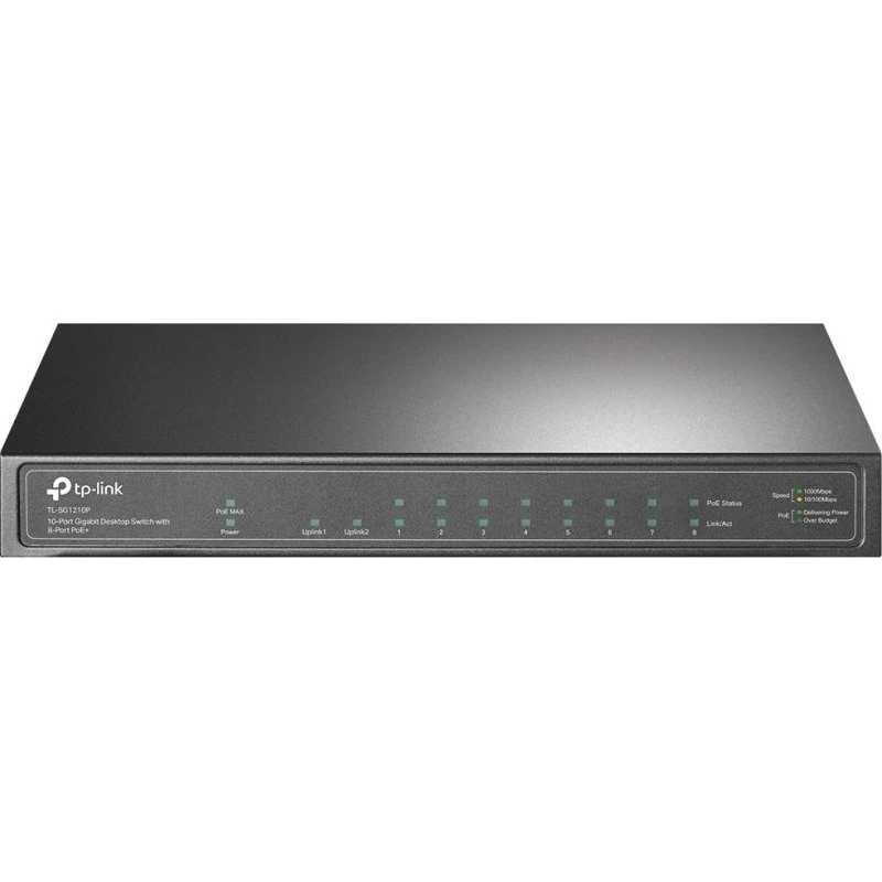 TP-Link TL-SG1210P 10-port Gigabit switch med 8x PoE+