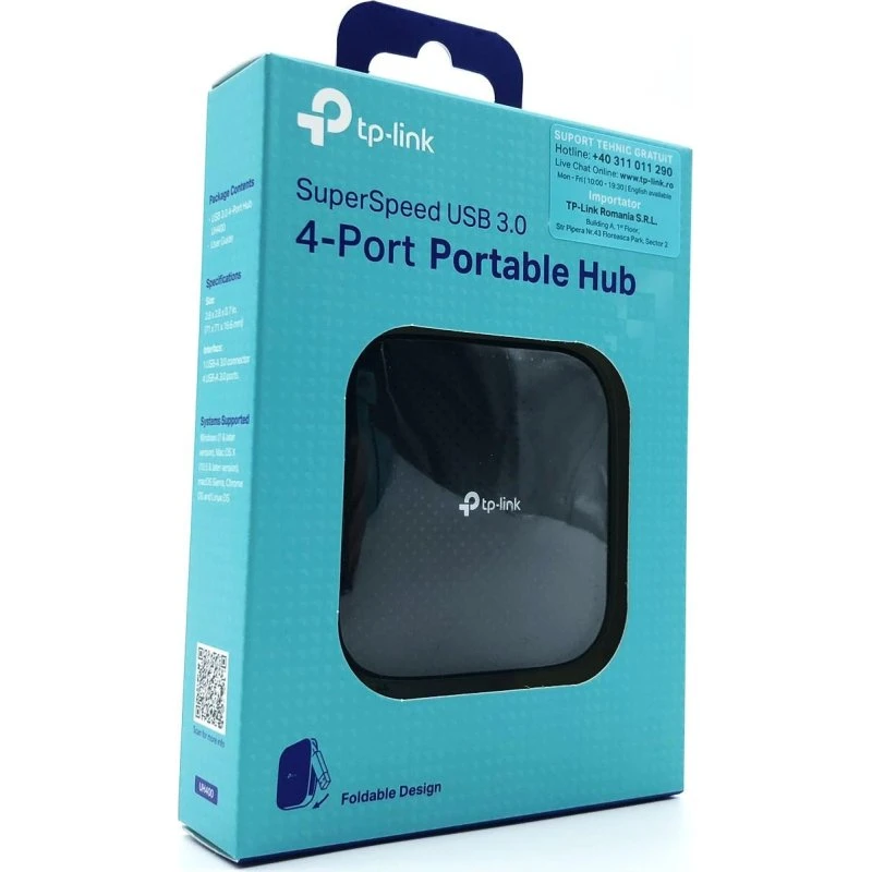 TP-Link UH400 4-port USB 3.0 hub, sort