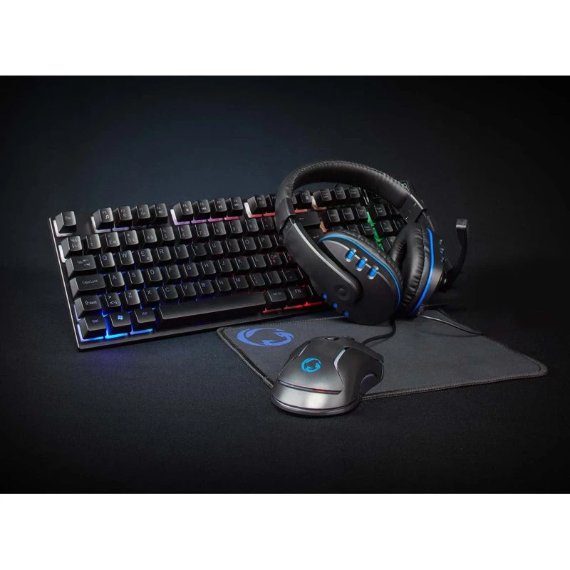 Nedis 5-i-1 Gaming Combo Kit – Tastatur, Mus, Headset, Musemåtte
