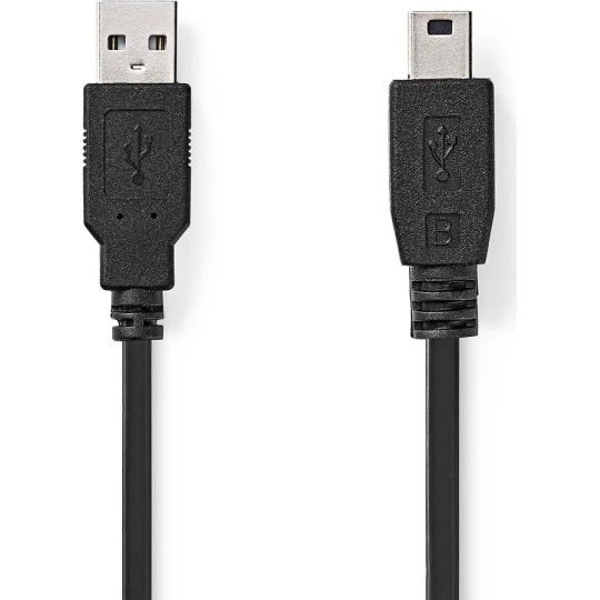 Nedis USB 2.0-kabel USB-A til Mini-B 3,0 m - Sort