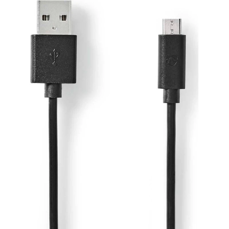 USB-kabel 1m USB-A til Micro-B – 10W, USB 2.0, sort