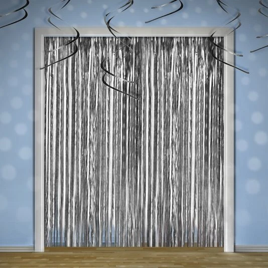 Festgardin Sølv Metallic 90x250 cm