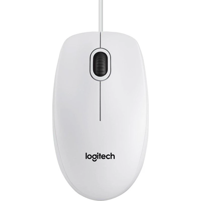 Logitech kablet optisk mus (hvid) – ambidextrøs, 800 DPI