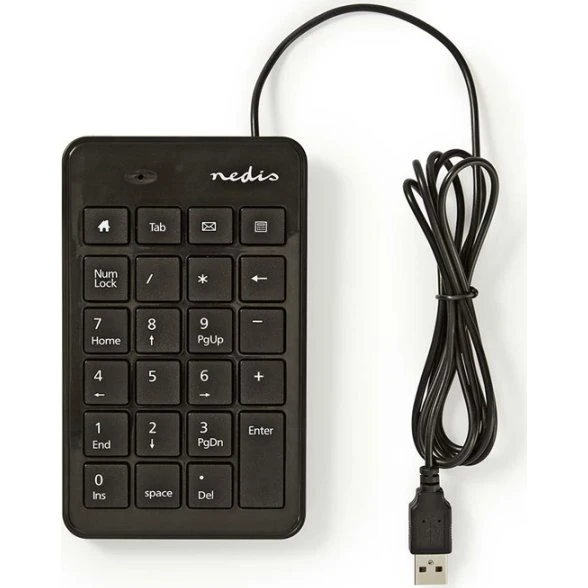 Nedis numerisk tastatur USB-A, sort – fuld størrelse