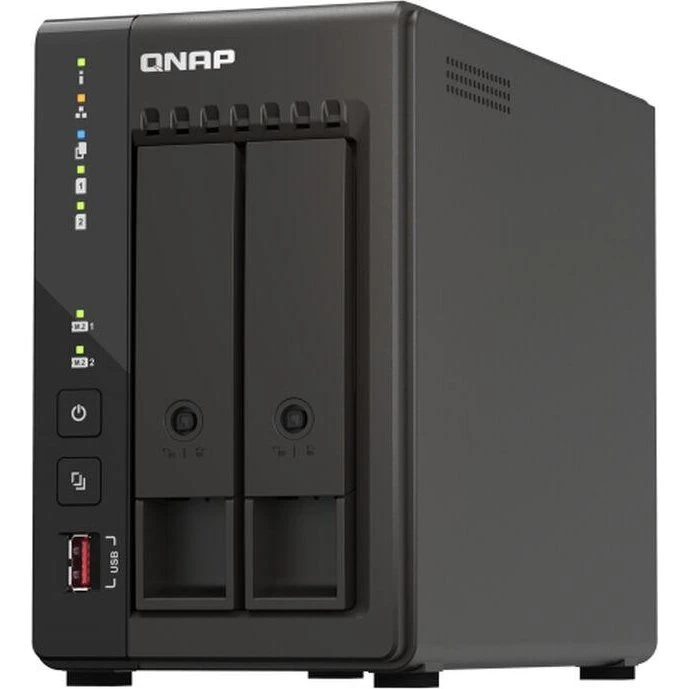 QNAP TS-253E 2-bay NAS – 8GB, 2.5GbE, NVMe cache