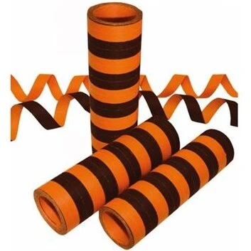 Brandhæmmende serpentiner Orange/Sort 4 m