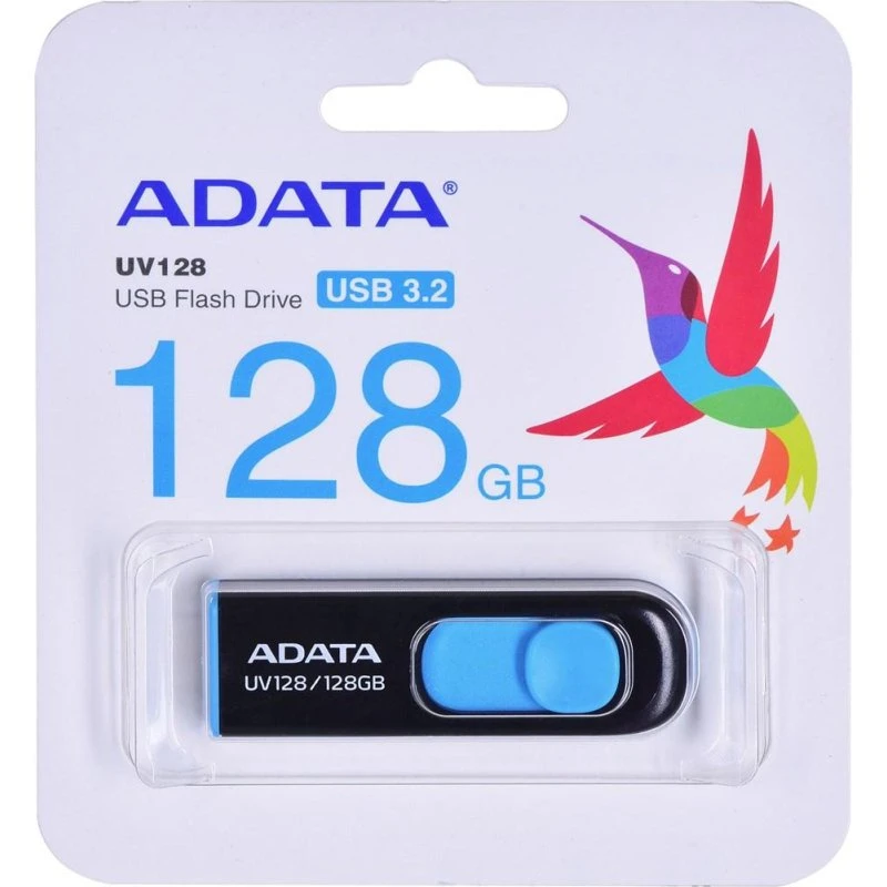 ADATA DashDrive UV128 128 GB USB 3.2 Gen1 (Sort/Blå)