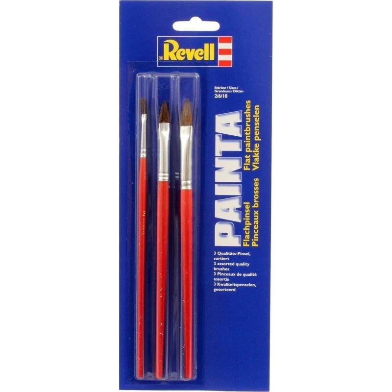 Revell Painta Fladbørste Sæt 3 stk (str. 2,6,10)