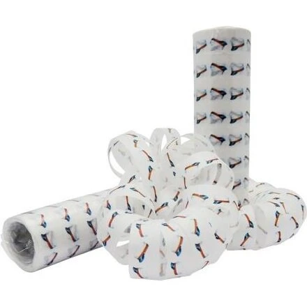 Studenterserpentiner rød - 2 stk med hvide huer