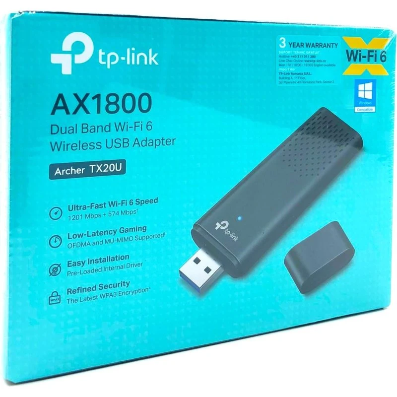 TP-Link Archer TX20U AX1800 USB 3.0 Wi‑Fi 6 adapter