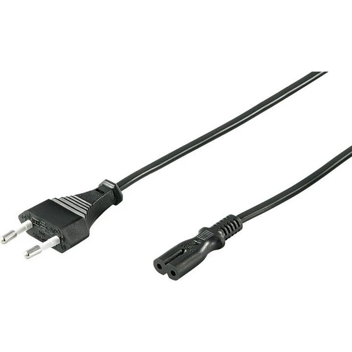 Strømkabel C7 (8-tals) 3 m sort – Europlug