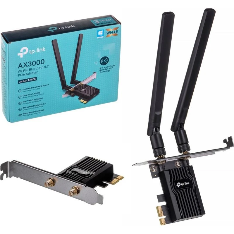 TP-Link Archer TX55E V2 AX3000 PCIe WiFi 6 + Bluetooth 5.2