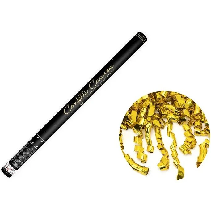 80 cm Konfettirør Guld Metallic – Lange Serpentiner
