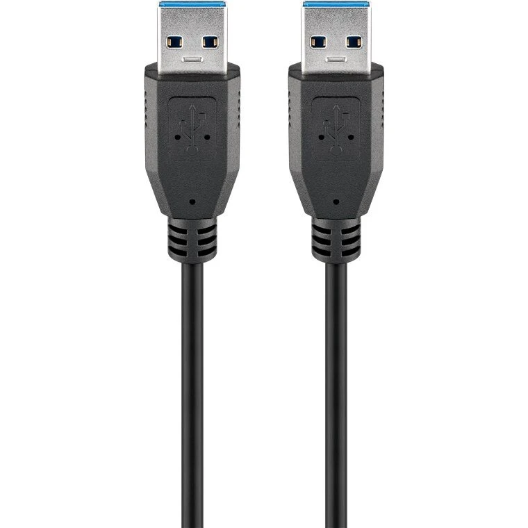 USB 3.0 A–A kabel 0,5 m – SuperSpeed, sort