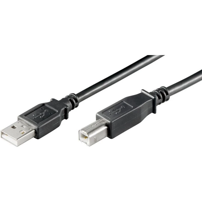 USB 2.0 A til B kabel 1 m - Sort