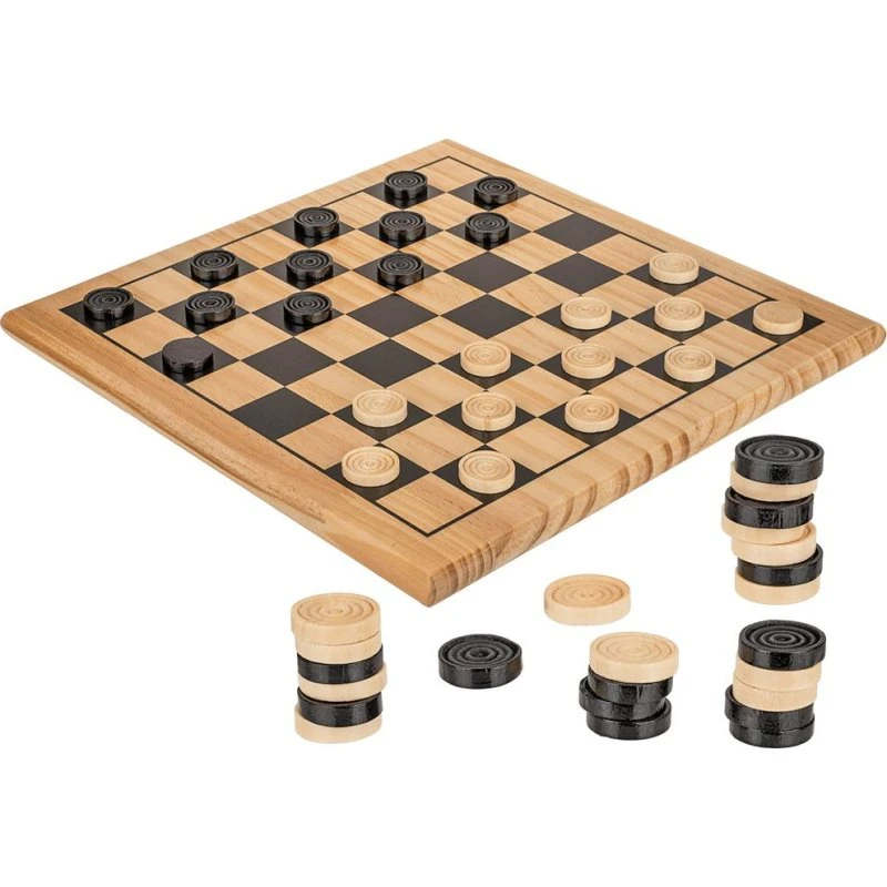 Klassisk Damspil i Træ – 28,5x28,5 cm