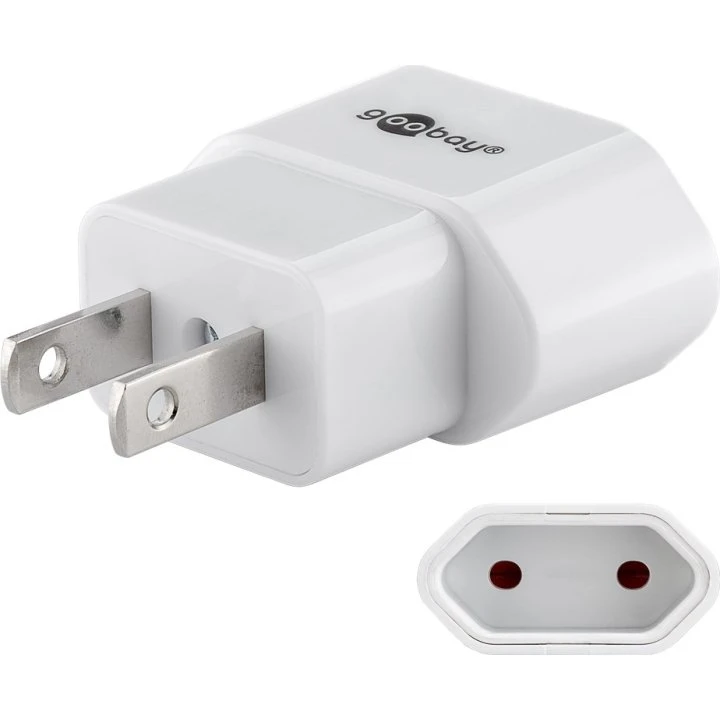 Goobay Rejseadapter Euro C → USA/Japan A, 10A, Hvid
