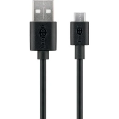 Goobay Micro-USB kabel 1 m – USB 2.0, 3A, Sort