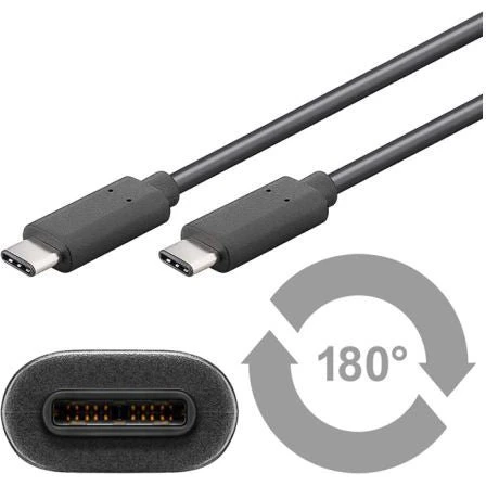 USB-C til USB-C kabel 2 m – USB 3.1 SuperSpeed, sort