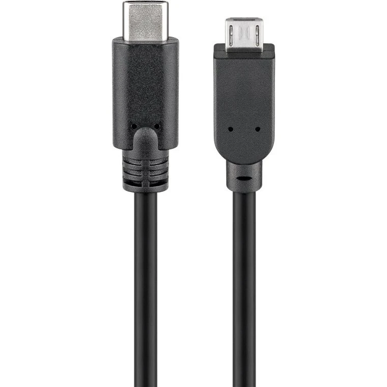 USB-C til Micro-B kabel 0,6 m – OTG, sort